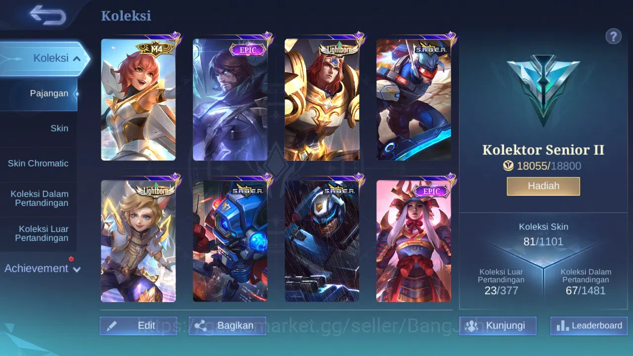 Mobile Legends: Bang Bang Accounts GLOBAL Hero 57 Skin 81 Lightborn Harith | CC Nata  image 7