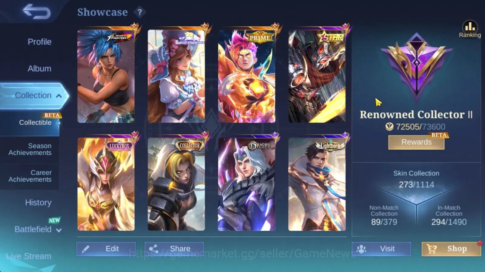 Mobile Legends: Bang Bang Accounts Hero 120|Skin 273|High Glory 54|Prime Claude,KOF K image 3