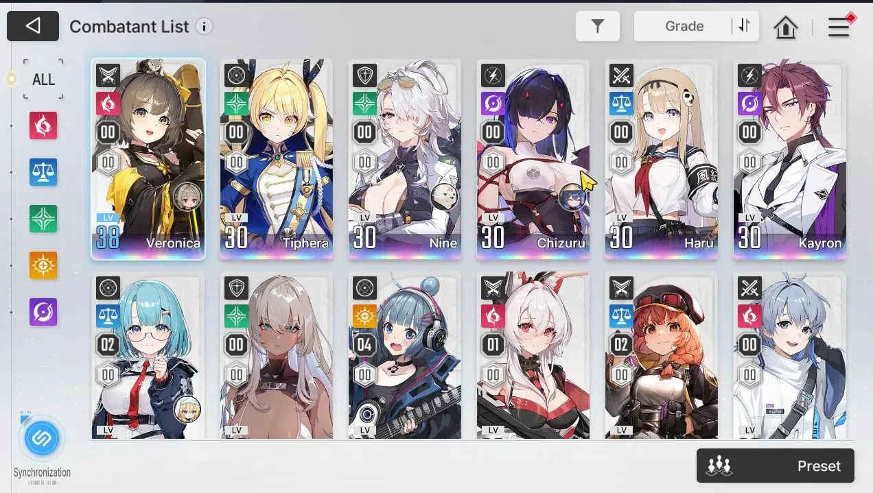 Chaos Zero Nightmare Accounts GLOBAL|Lv32|6 SSR[Tiphera,Chizuru+Sign,Nine,Haru,V image 3