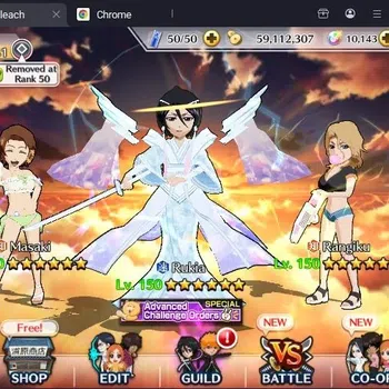Bleach: Brave Souls Accounts Starter GLOBAL|Orb 10K+Fresh Story|Rangiku Sw23,Rangiku CA Collab,Rukia 10th,Nelliel TH,Lisa