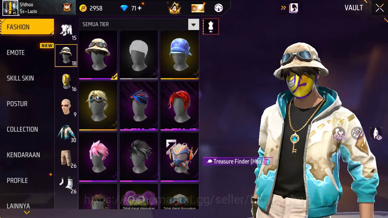 Free Fire Accounts Indonesia, Vault 30| Evo MP 5 Lvl 6, SG lumut, Bun image 11