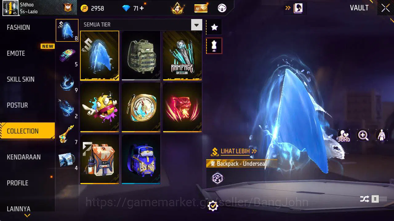 Free Fire Accounts Indonesia, Vault 30| Evo MP 5 Lvl 6, SG lumut, Bun image 4