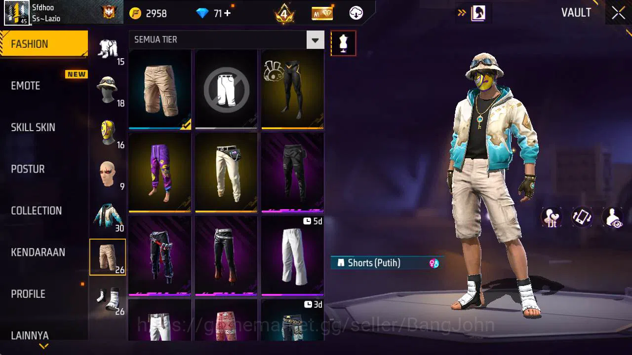 Free Fire Accounts Indonesia, Vault 30| Evo MP 5 Lvl 6, SG lumut, Bun image 7