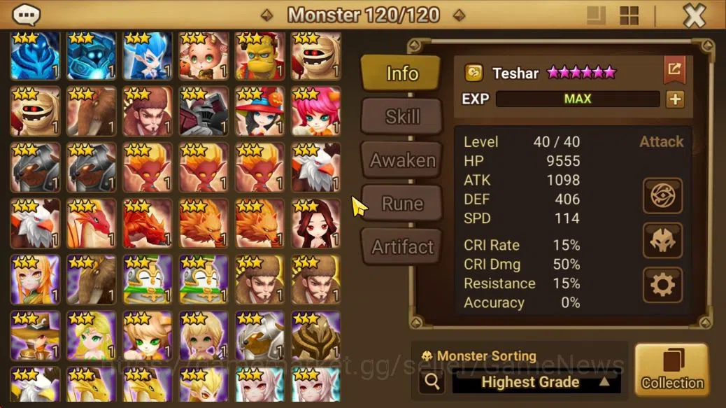 Summoners War: Sky Arena Accounts GLOBAL|Lv 25|Fresh Starter|1 NB5[Thesar]|Returning image 10