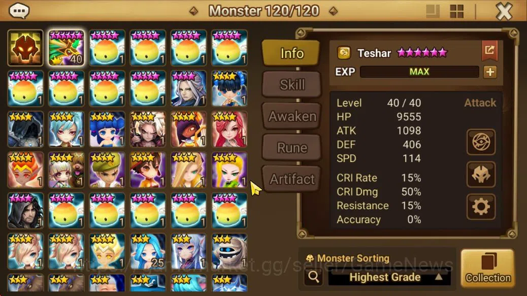 Summoners War: Sky Arena Accounts GLOBAL|Lv 25|Fresh Starter|1 NB5[Thesar]|Returning image 9
