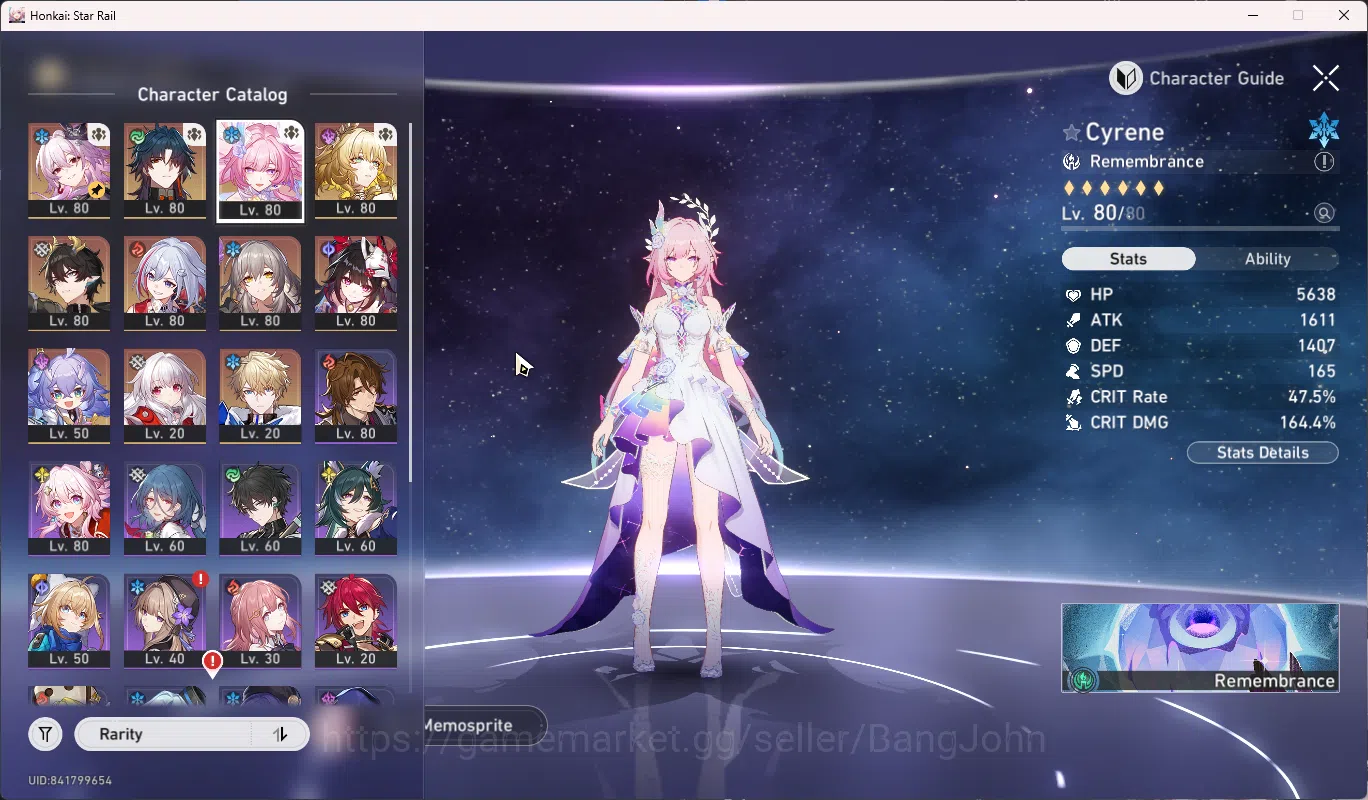 Honkai Star Rail Accounts ASIA | TL 65 | 6 Limit | 5 Golden Ticket  Cyrene E image 2