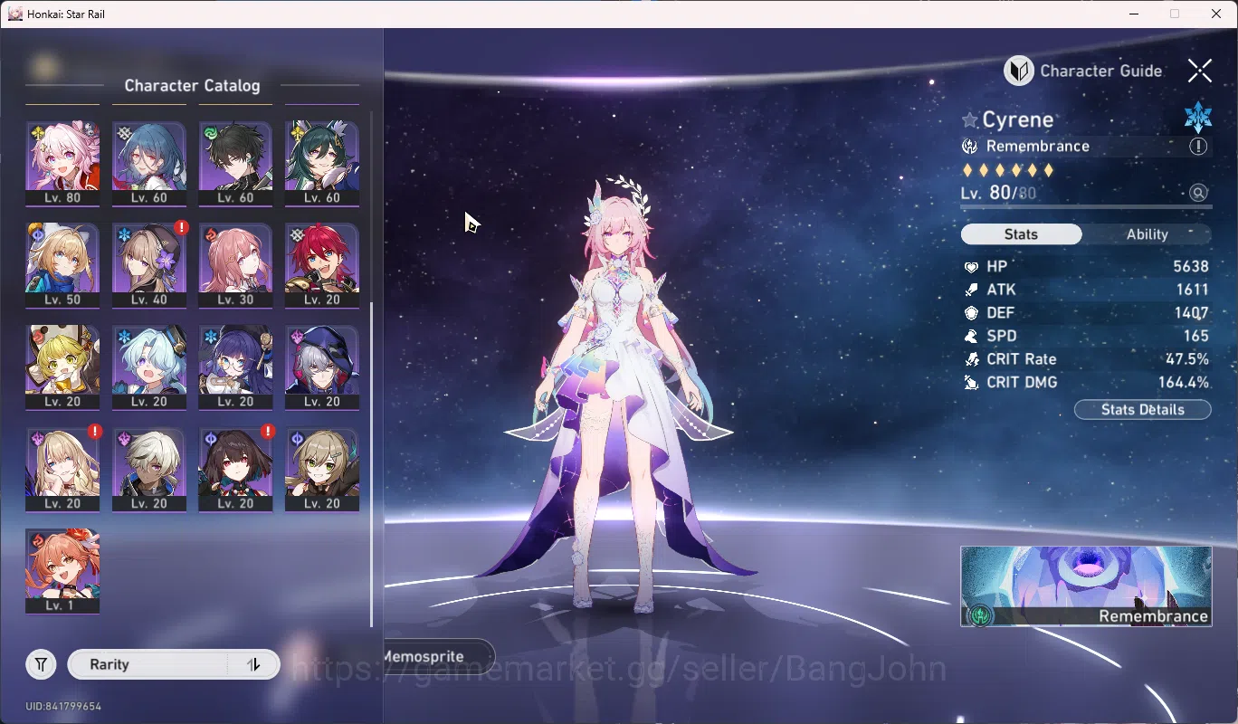Honkai Star Rail Accounts ASIA | TL 65 | 6 Limit | 5 Golden Ticket  Cyrene E image 3