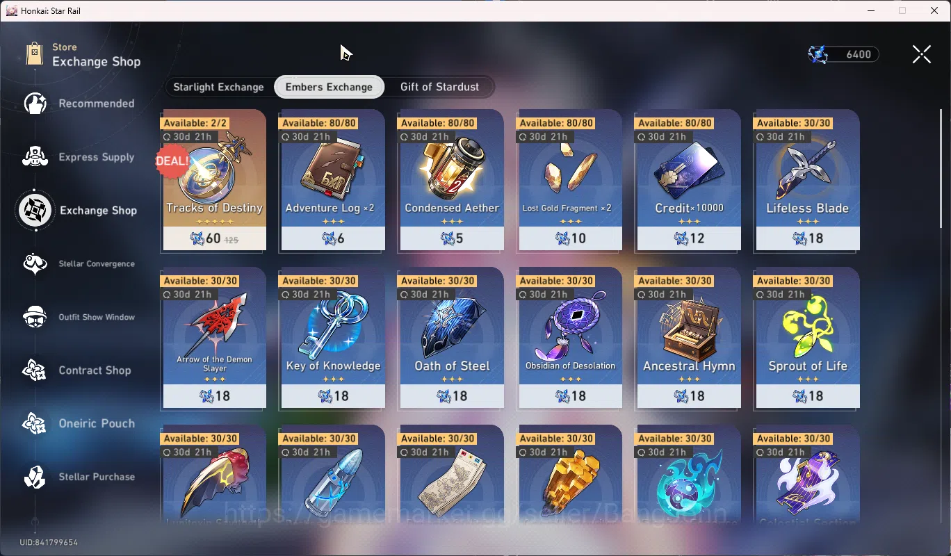 Honkai Star Rail Accounts ASIA | TL 65 | 6 Limit | 5 Golden Ticket  Cyrene E image 7