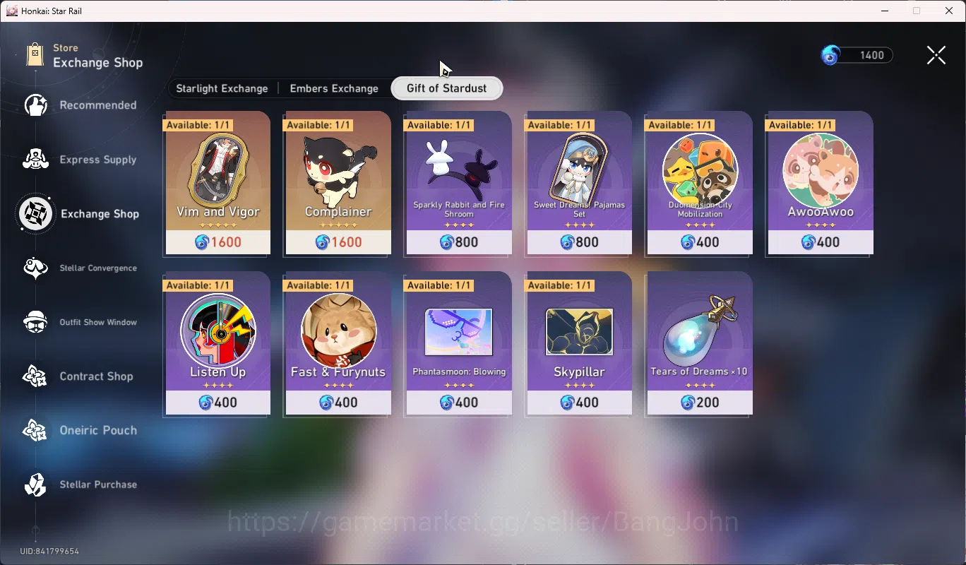 Honkai Star Rail Accounts ASIA | TL 65 | 6 Limit | 5 Golden Ticket  Cyrene E image 8