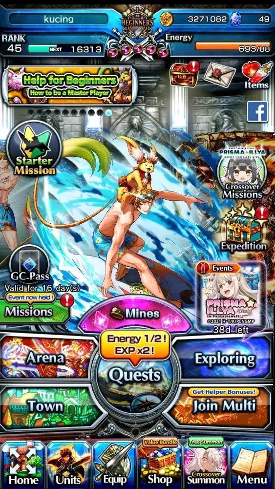 Grand Summoners Accounts Mid-Game Global|Rank 45| 2 Ascend | 2x Summer Fen, Summer Miyu |Lpot 77 + 8 RGB|Check SS|(GS3044) 1