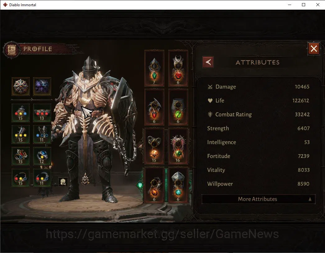 Diablo Immortal Accounts Starter SEA - Vasily|Lv60(543)|Crusader|33k CR|Reso 405|Paragon Maledictor|Inferno I|Hell Lv 3