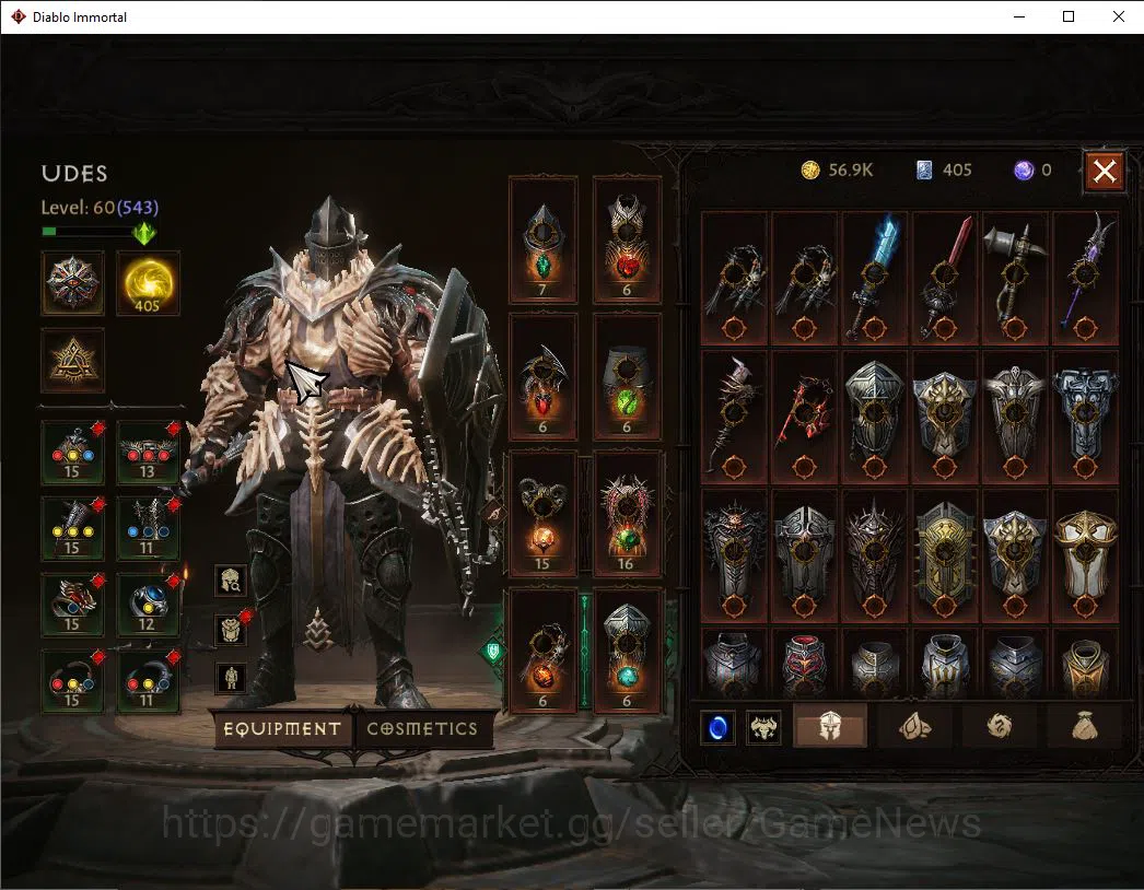 Diablo Immortal Accounts Starter SEA - Vasily|Lv60(543)|Crusader|33k CR|Reso 405|Paragon Maledictor|Inferno I|Hell Lv 4