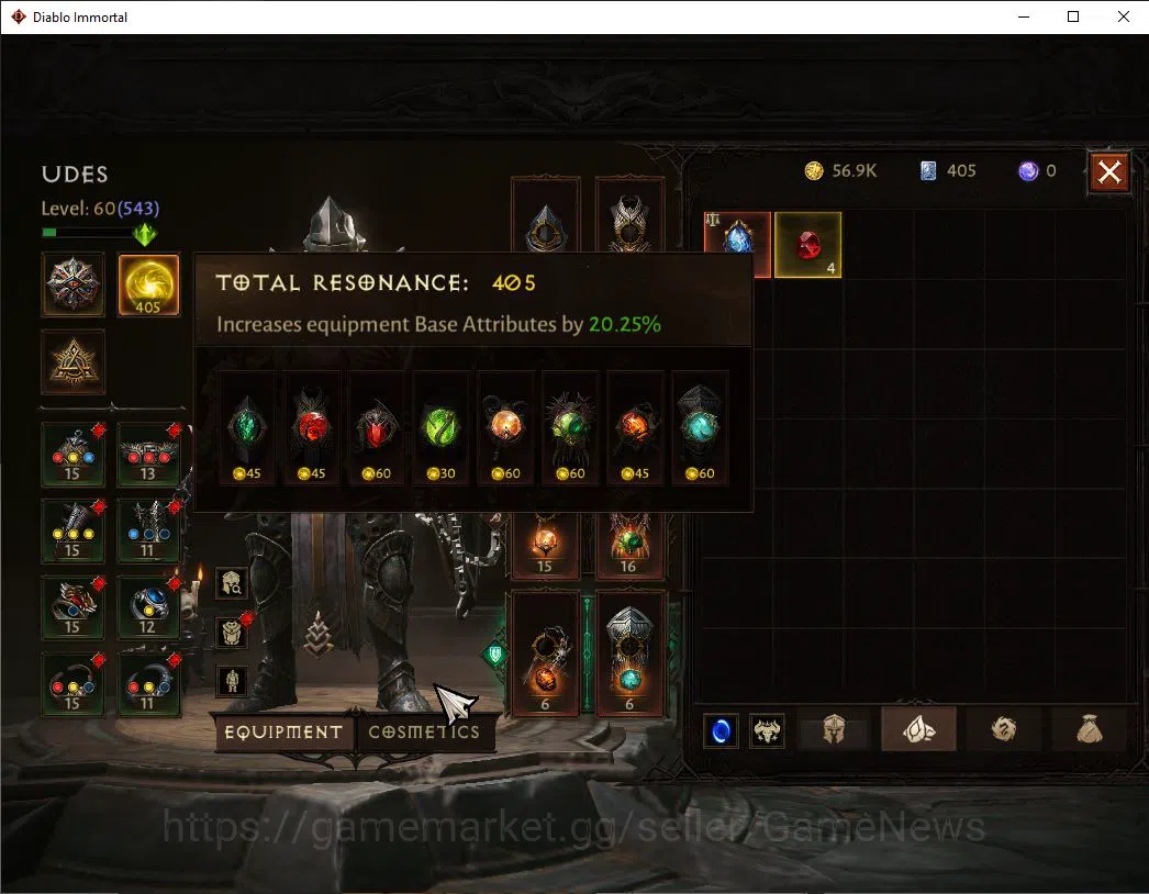 Diablo Immortal Accounts Starter SEA - Vasily|Lv60(543)|Crusader|33k CR|Reso 405|Paragon Maledictor|Inferno I|Hell Lv 5