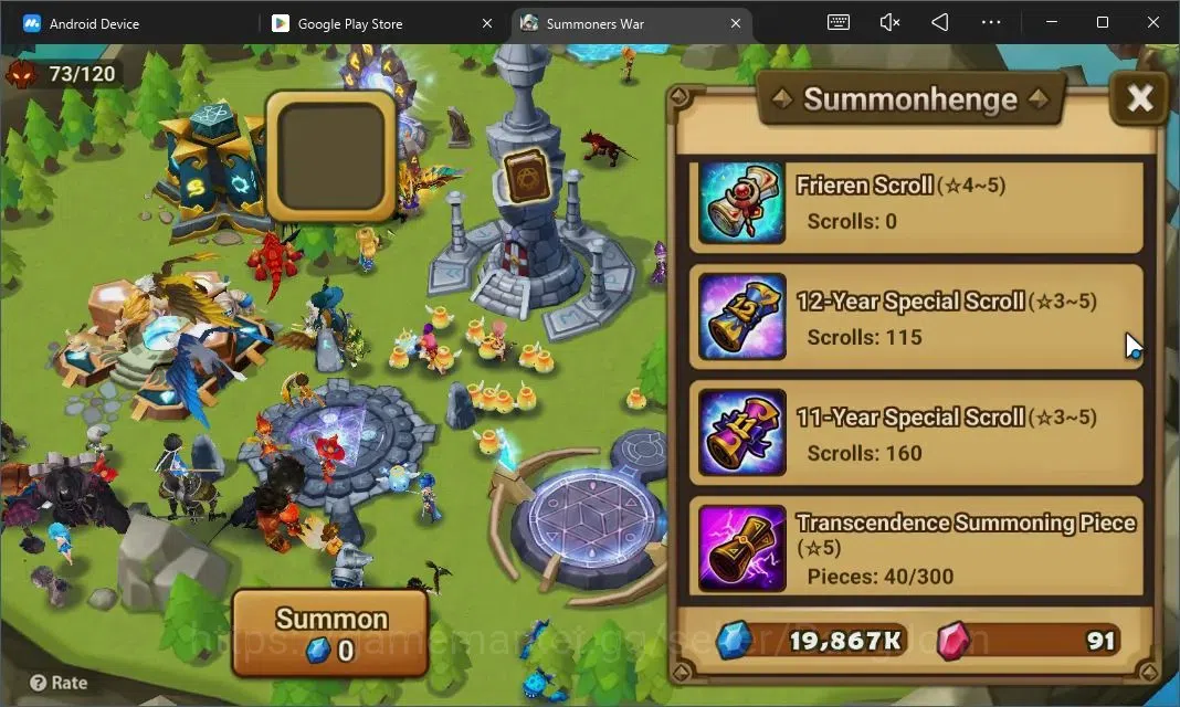 Summoners War: Sky Arena Accounts Starter GLOBAL | NB 5 TESHAR,Starter Gacha 115 12Y+160 11Y Scrool, 3 Legendary All 3