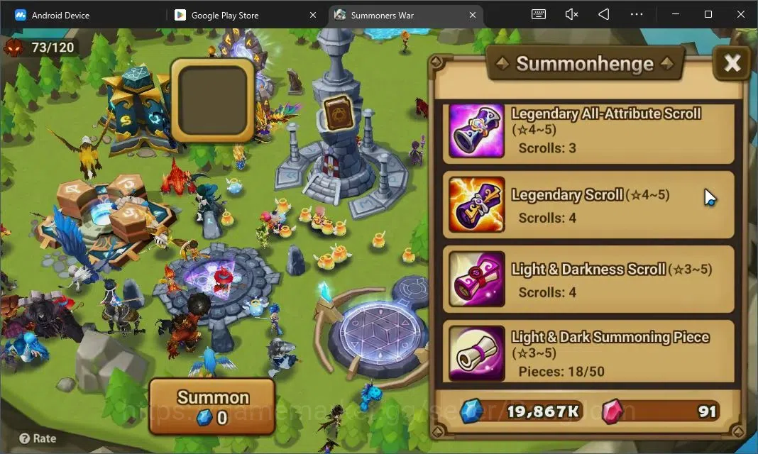 Summoners War: Sky Arena Accounts Starter GLOBAL | NB 5 TESHAR,Starter Gacha 115 12Y+160 11Y Scrool, 3 Legendary All 4