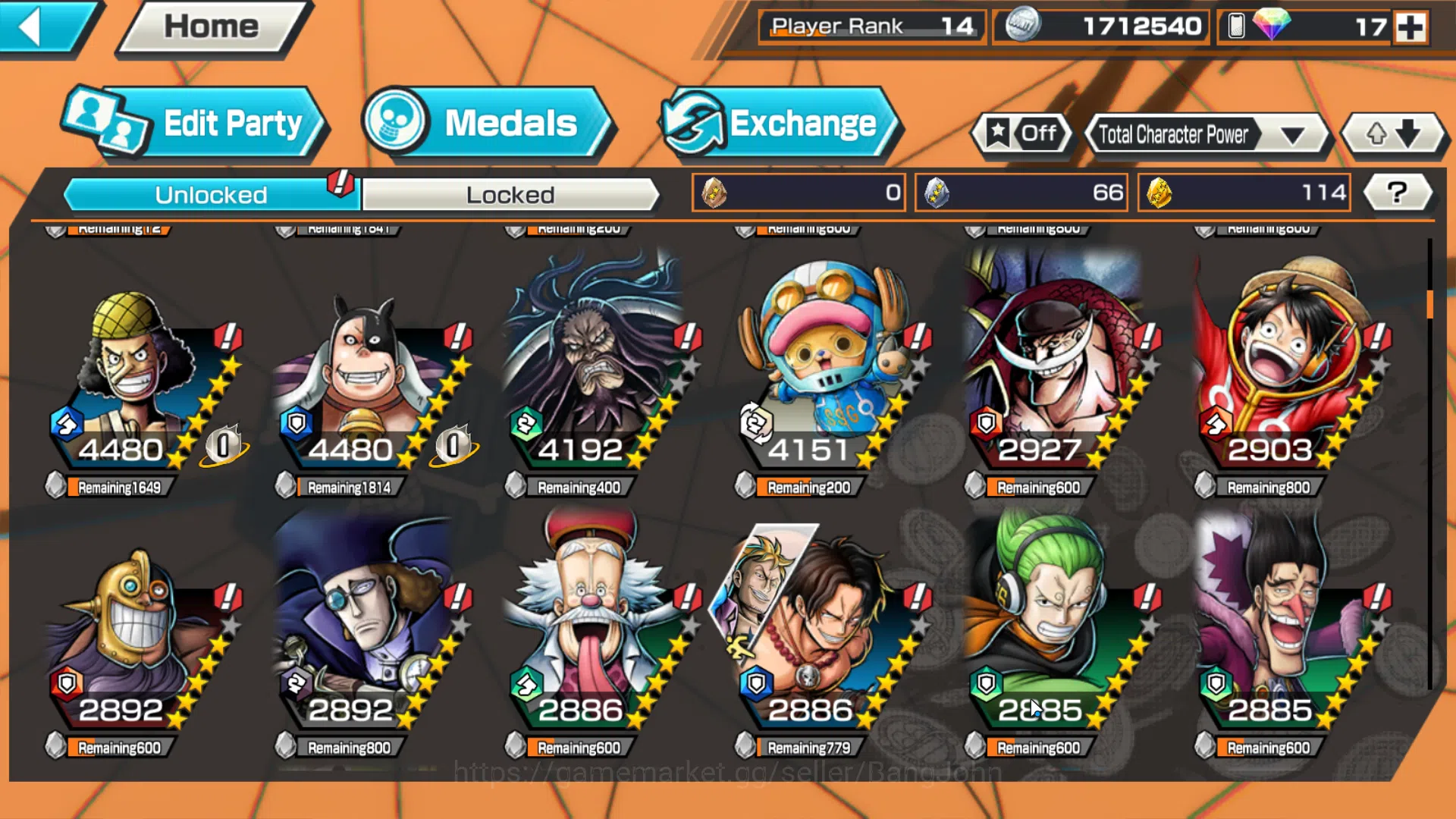 One Piece Bounty Rush Accounts Others GLOBAL|3 ex|5elders NUsjuro,Edward Newgate,Borsalino,etc|Take mail|check SS|OPBR185B 10