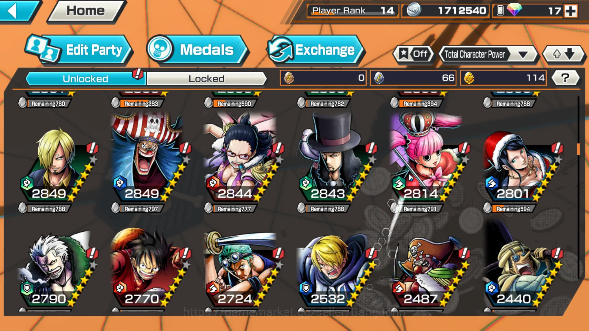 One Piece Bounty Rush Accounts Others GLOBAL|3 ex|5elders NUsjuro,Edward Newgate,Borsalino,etc|Take mail|check SS|OPBR185B 12