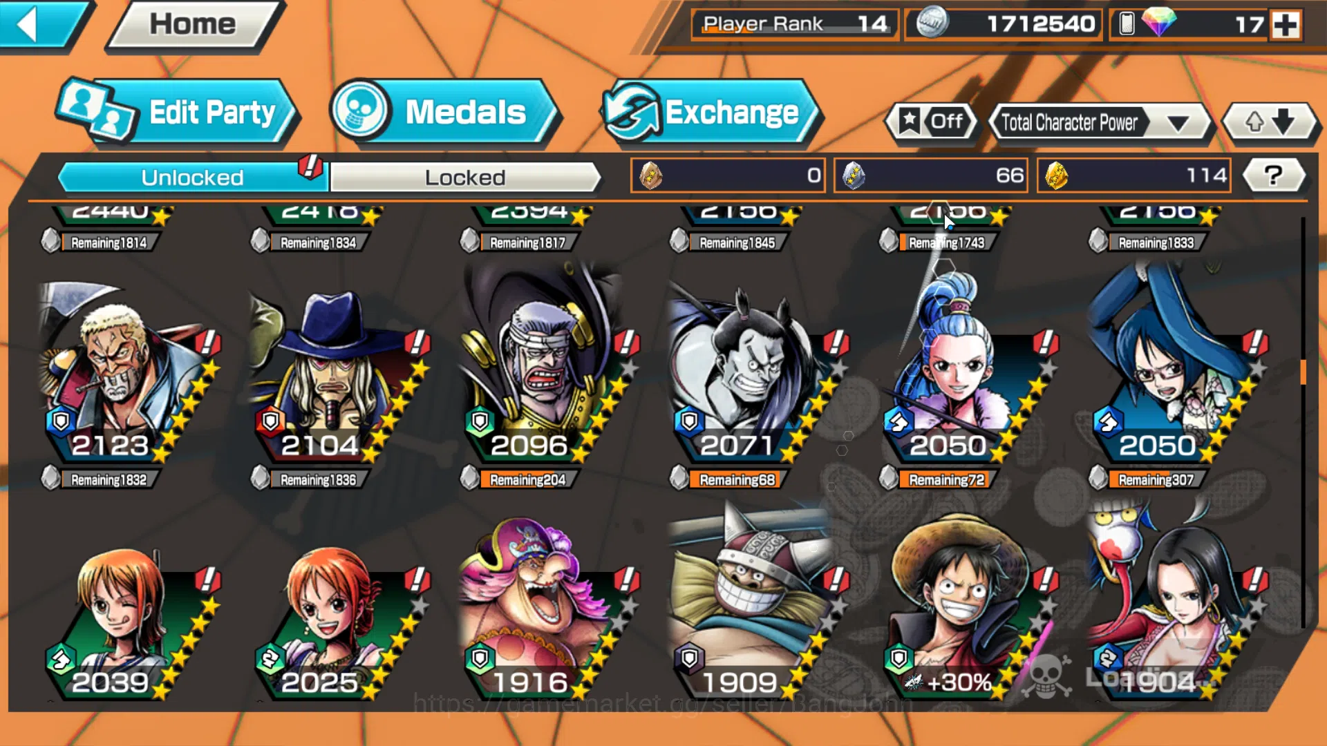 One Piece Bounty Rush Accounts Others GLOBAL|3 ex|5elders NUsjuro,Edward Newgate,Borsalino,etc|Take mail|check SS|OPBR185B 13