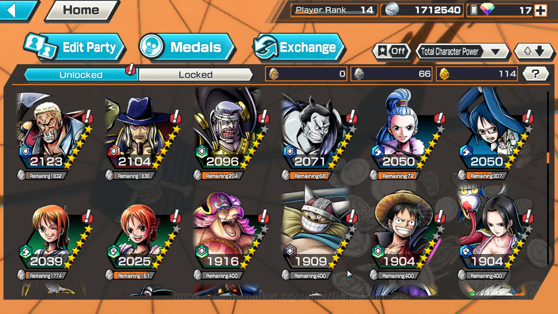 One Piece Bounty Rush Accounts Others GLOBAL|3 ex|5elders NUsjuro,Edward Newgate,Borsalino,etc|Take mail|check SS|OPBR185B 14