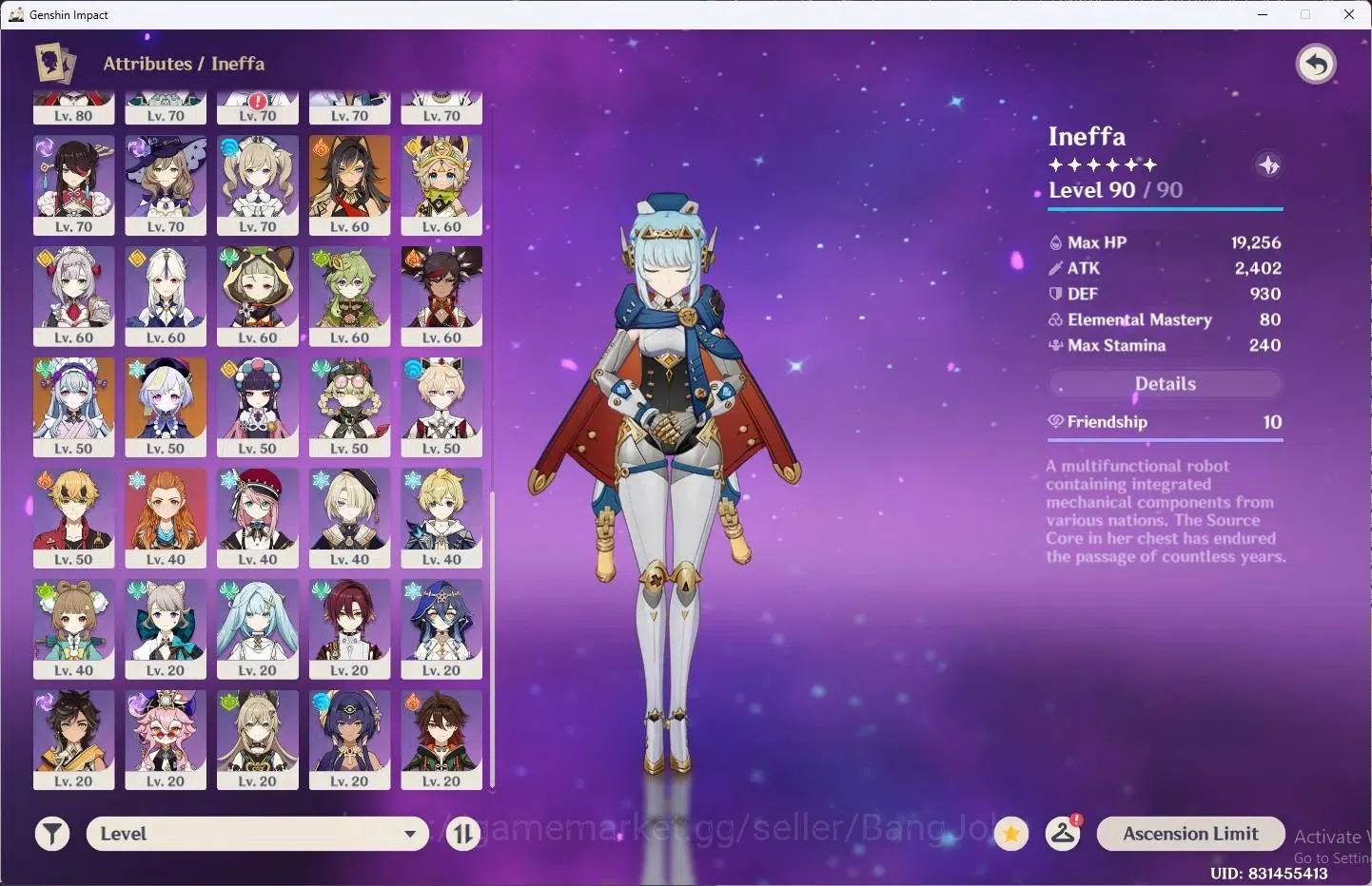 Genshin Impact Accounts ASIA | AR 60|19 Limit+6 Sign|ZibaiC1,GanyuC1,Hu Ta image 3