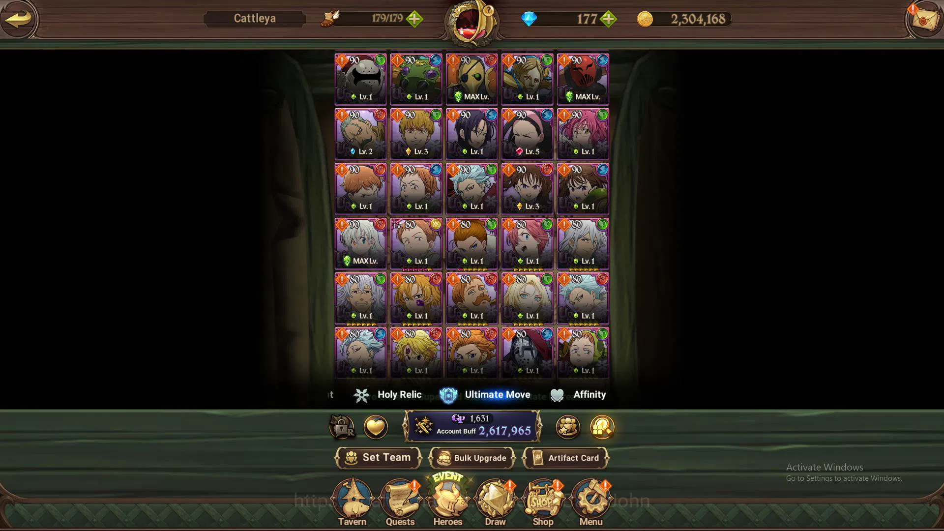 The Seven Deadly Sins: Grand Cross Accounts Others GLOBAL|2.6M CC|DM 177+LS 90|5 UR Meresca 3/6,Gowther 6