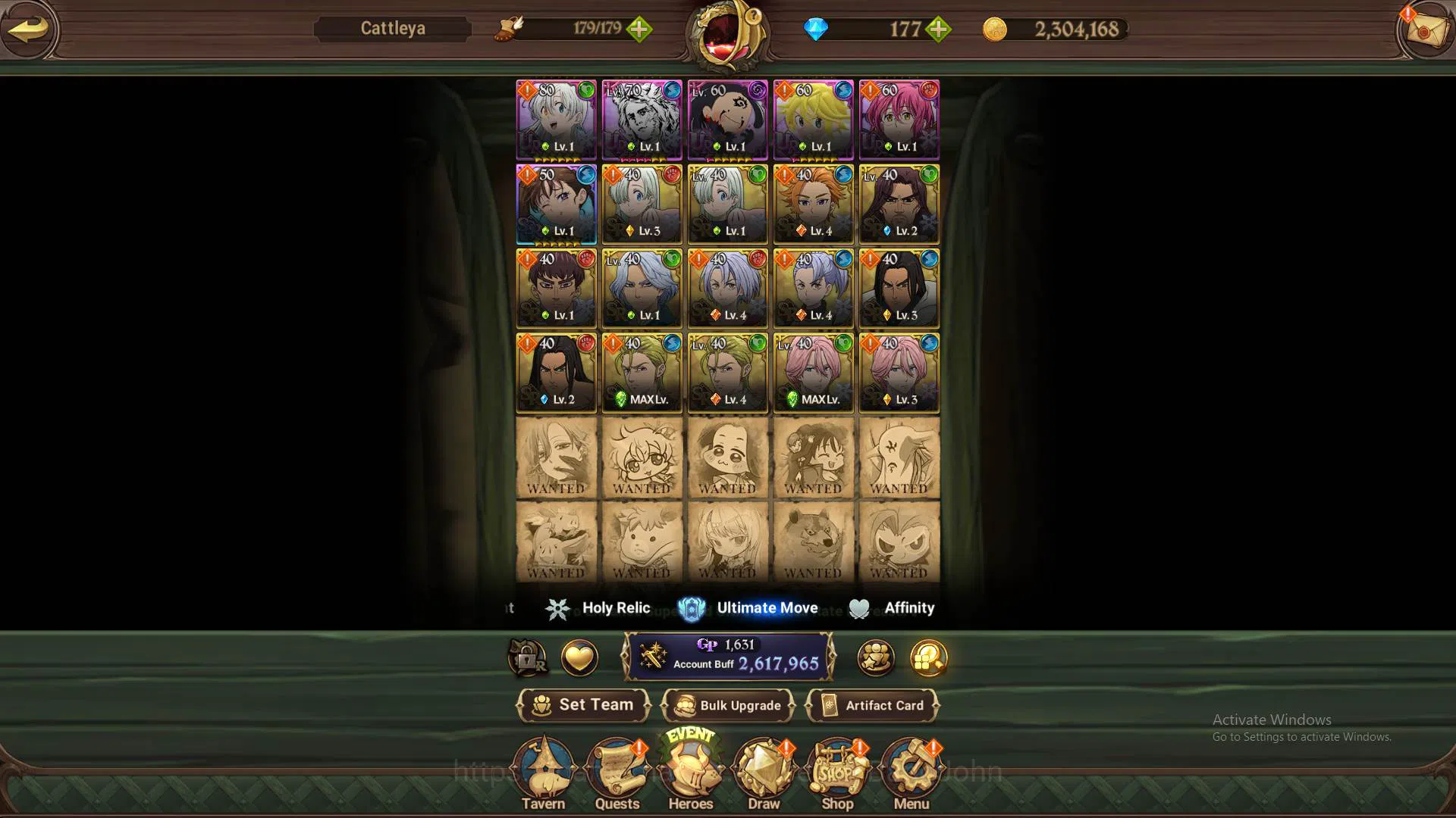 The Seven Deadly Sins: Grand Cross Accounts Others GLOBAL|2.6M CC|DM 177+LS 90|5 UR Meresca 3/6,Gowther 7