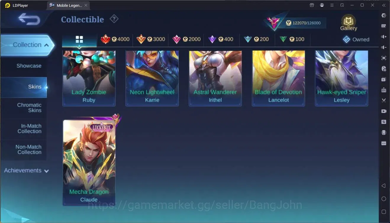 Mobile Legends: Bang Bang Accounts Global|Hero 132|Skin 360|Exalted|Legend Franco|ASP image 12