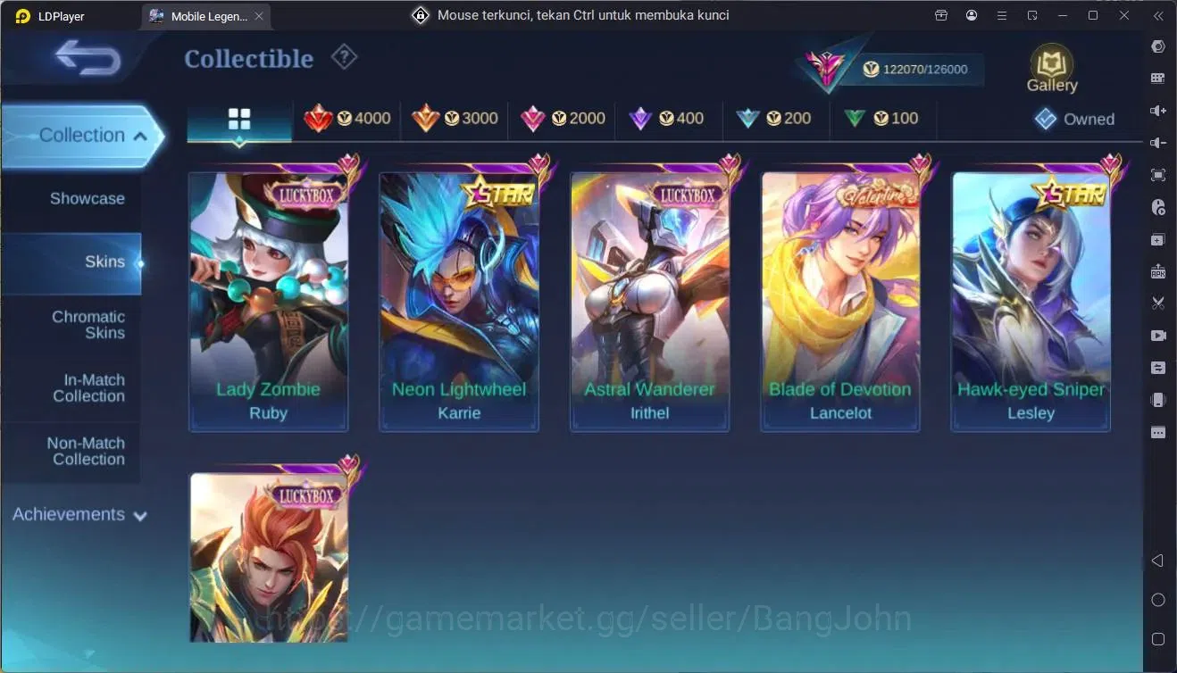 Mobile Legends: Bang Bang Accounts Global|Hero 132|Skin 360|Exalted|Legend Franco|ASP image 13