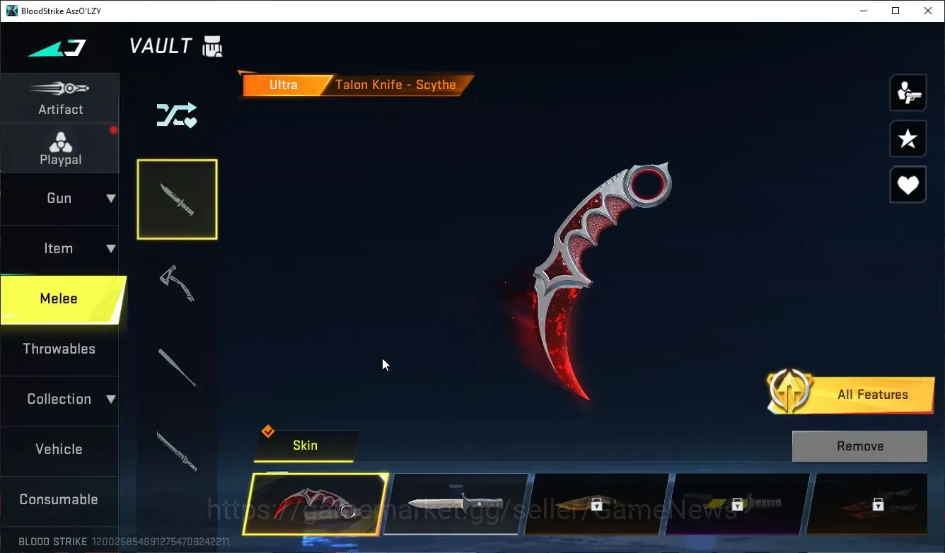 Blood Strike Accounts High-End Asia|Eternal M82 Noxdra Lv2+Melee Talon Scythe|3 Legendary Nova,P90,M700+8 Striker|Rank 1