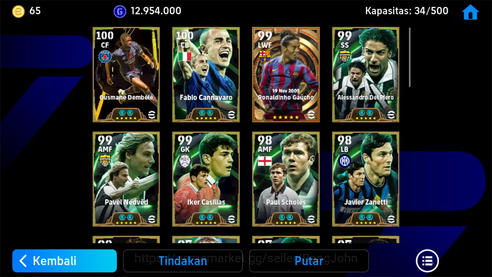 eFootball Accounts power 3207| dembele bigtime, delpiero epic, nedved image 4