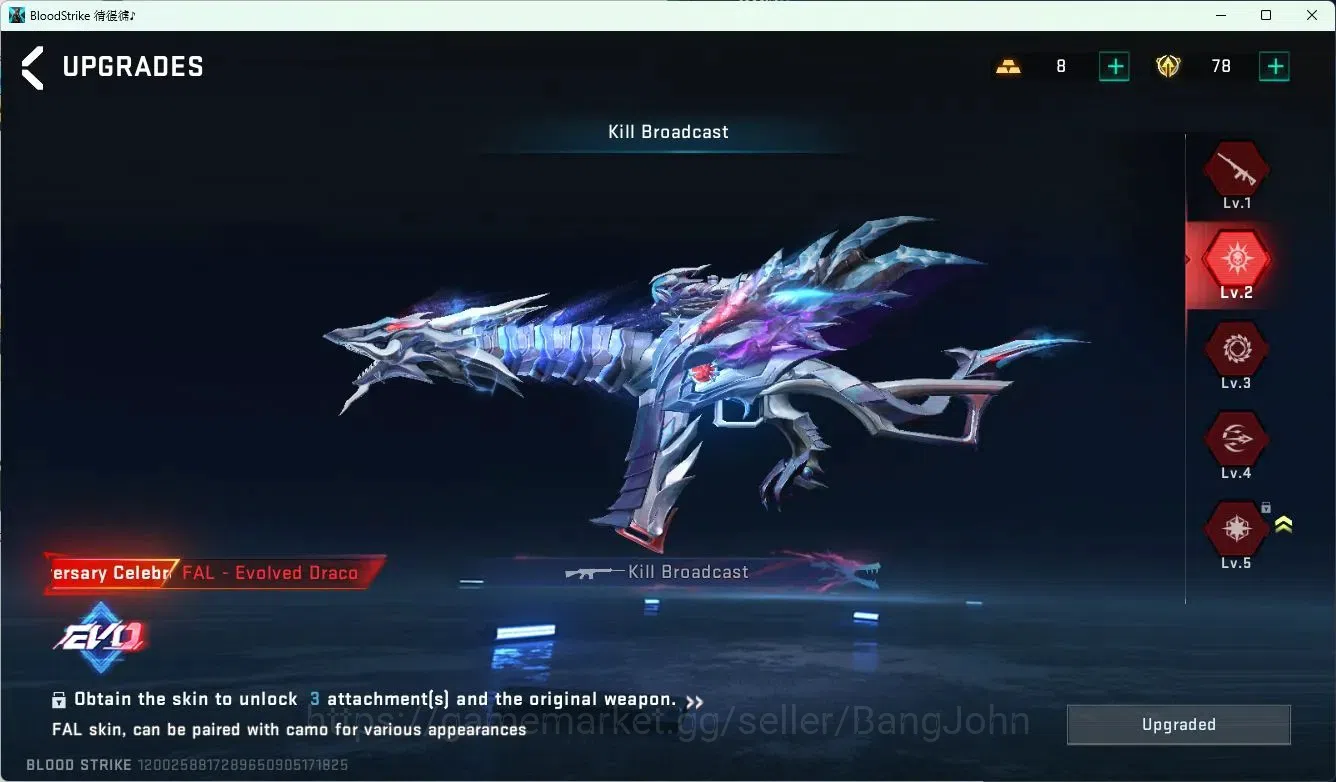 Blood Strike Accounts ASIA | 1 Eternal Gun | EVO FAL Evolved Draco | 1 A image 8