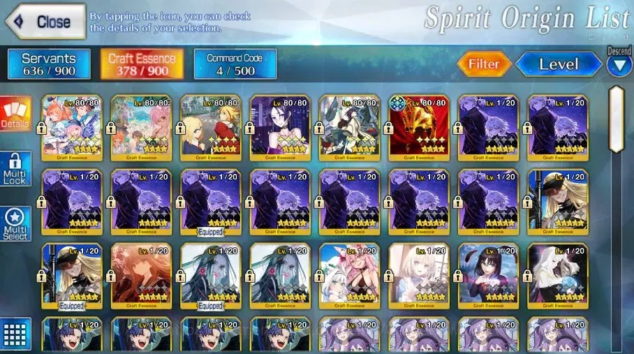 Fate-Grand Order Accounts NA lv 128|3 SSR Limit(Space Erashkigal NP5 + Oberon + Altria Archer) + 995 SQ + Many Resource 2