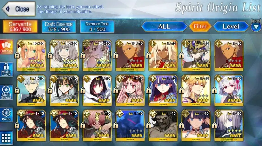 Fate-Grand Order Accounts NA lv 128|3 SSR Limit(Space Erashkigal NP5 + Oberon + Altria Archer) + 995 SQ + Many Resource 6
