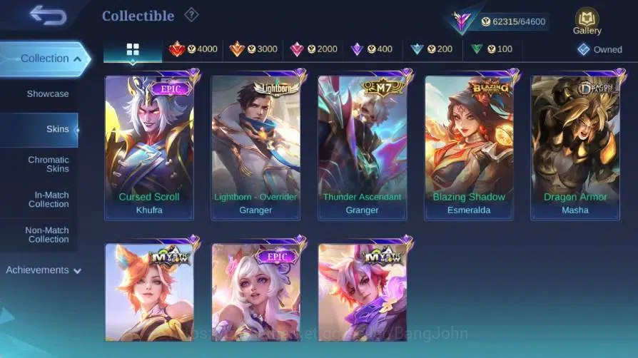 Mobile Legends: Bang Bang Accounts Global|Skin 213|Renowned|Aspirants Lesley|PRIME Gr image 6