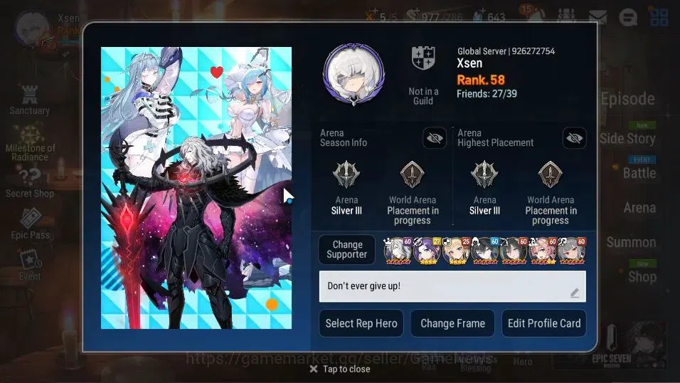 Epic Seven Accounts GLOBAL Unverif|New Era|6 ML(LOT Scales,DB Senya,St image 2