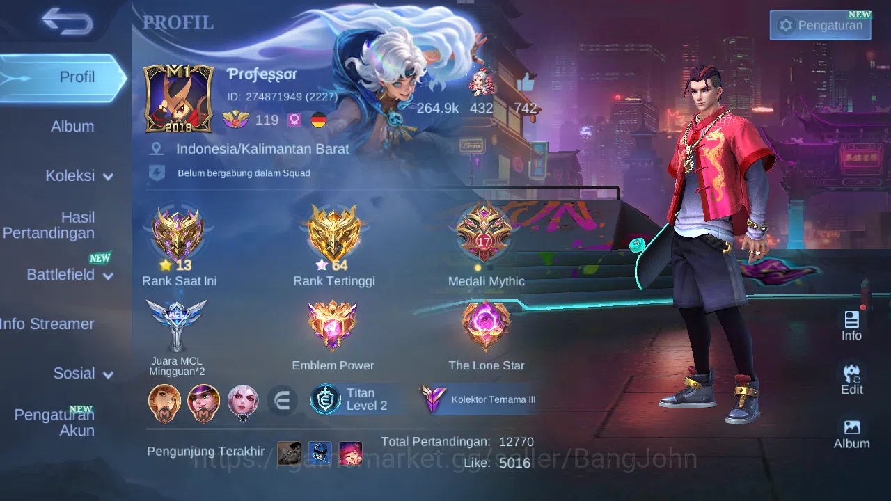 Mobile Legends: Bang Bang Accounts Hero 132 Skin 292 | Stunt Chou | Luckybox Odette,  image 14