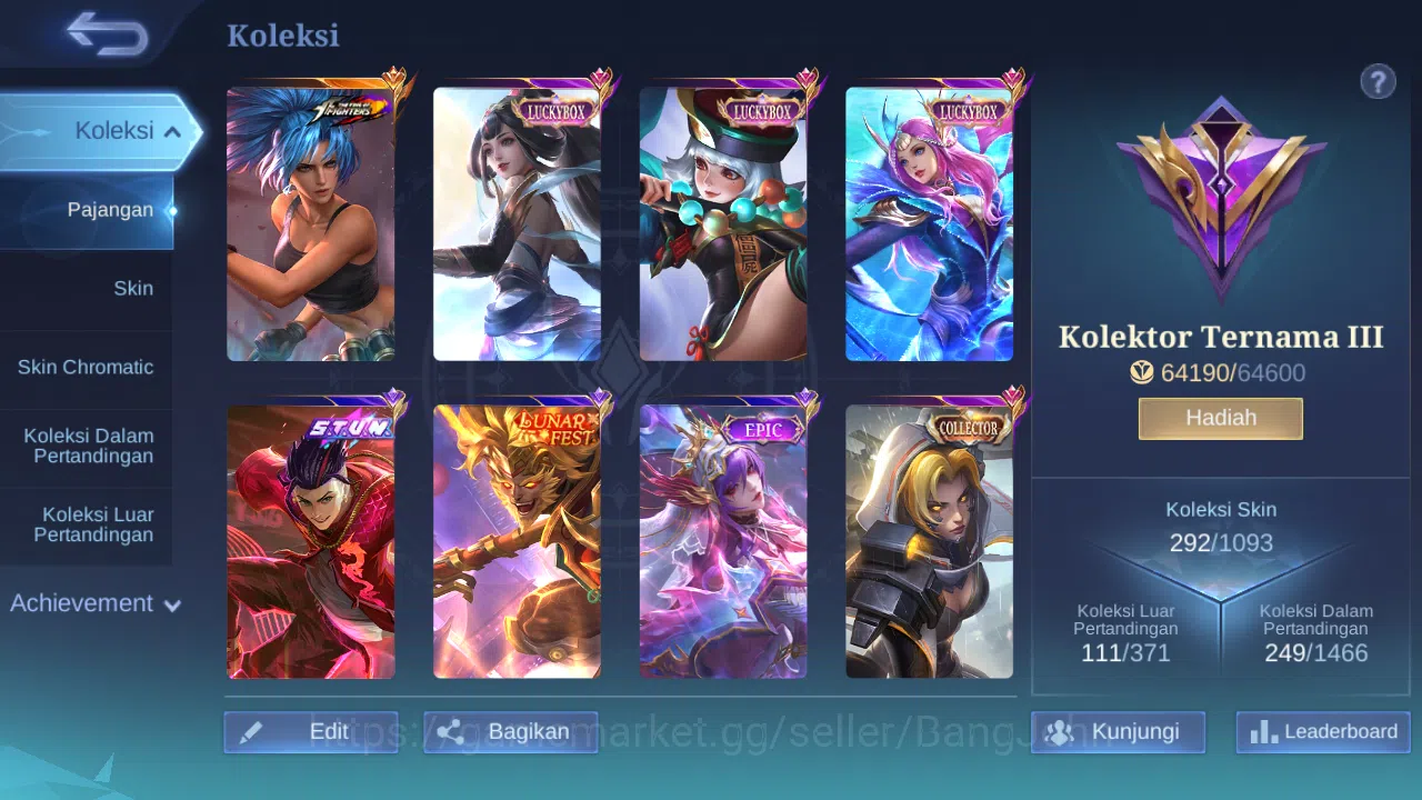 Mobile Legends: Bang Bang Accounts Hero 132 Skin 292 | Stunt Chou | Luckybox Odette,  image 8