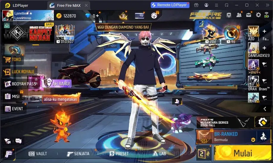 Free Fire Accounts Indonesia | M1887 Mamba Gnaw,UMP Booyah Day Lv5,Va image 1