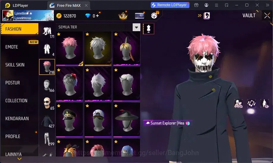 Free Fire Accounts Indonesia | M1887 Mamba Gnaw,UMP Booyah Day Lv5,Va image 16