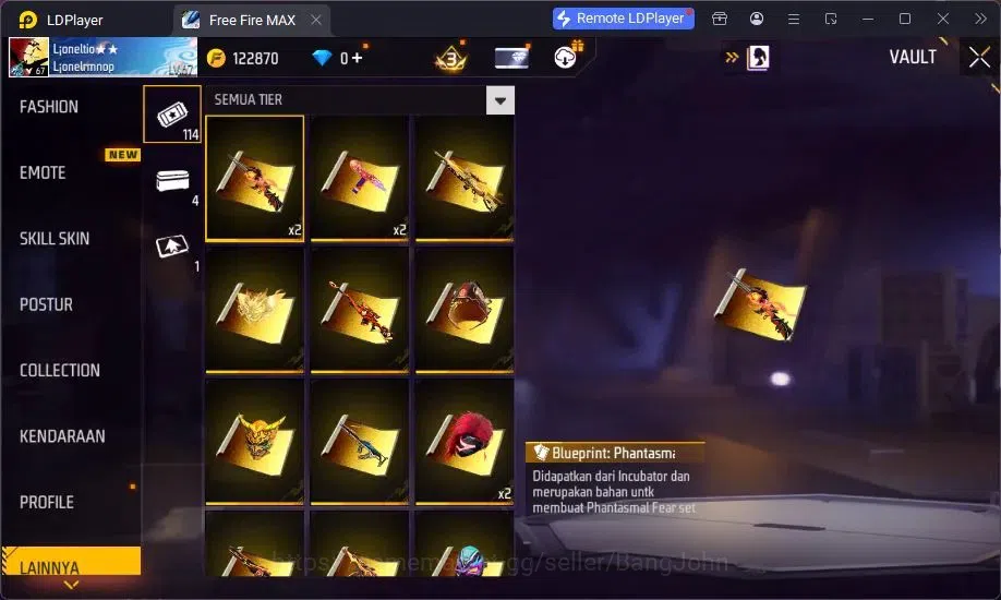 Free Fire Accounts Indonesia | M1887 Mamba Gnaw,UMP Booyah Day Lv5,Va image 6