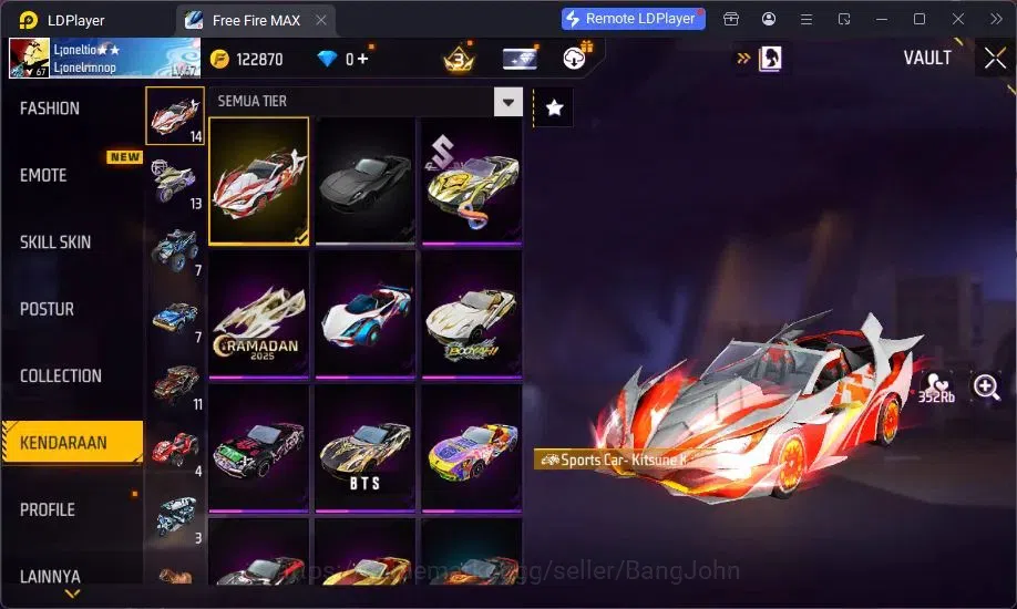 Free Fire Accounts Indonesia | M1887 Mamba Gnaw,UMP Booyah Day Lv5,Va image 8