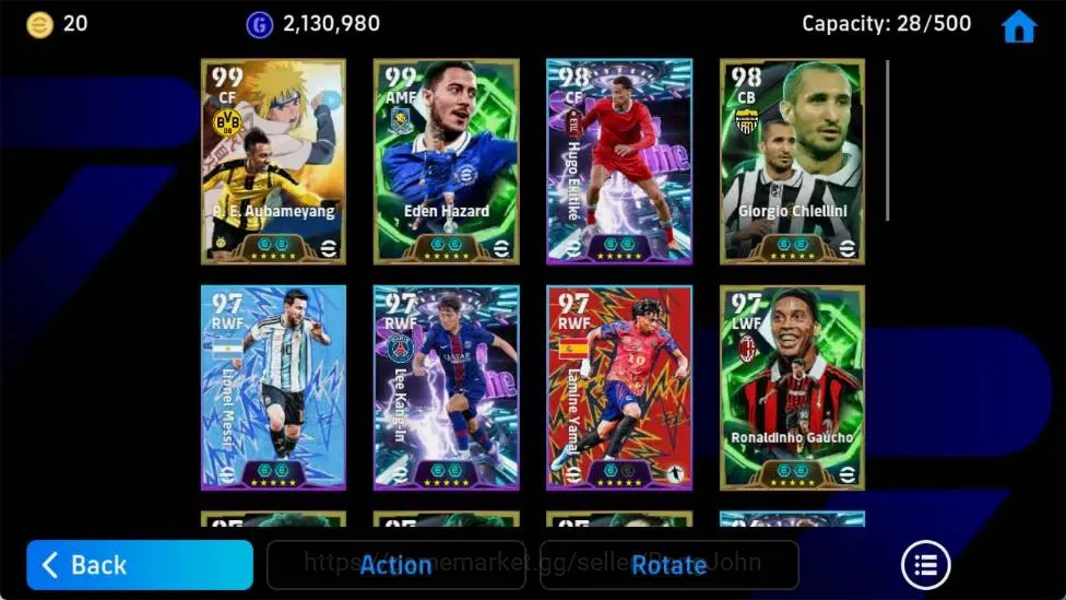 eFootball Accounts Android|PW 3191|Naruto Aubameyang, Eden Hazard Epi image 4