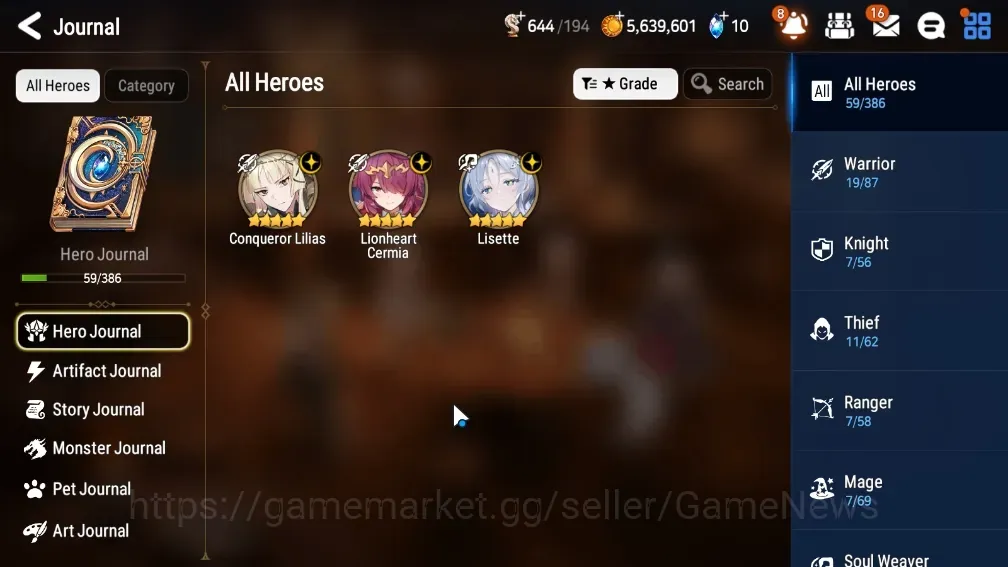 Epic Seven Accounts Starter GLOBAL UnVerif|NewEra| 3 ML (Lisette,L Cermia,C Lilias)+Tenebria,Taeyou,Fenris,Etc|4,9K 1