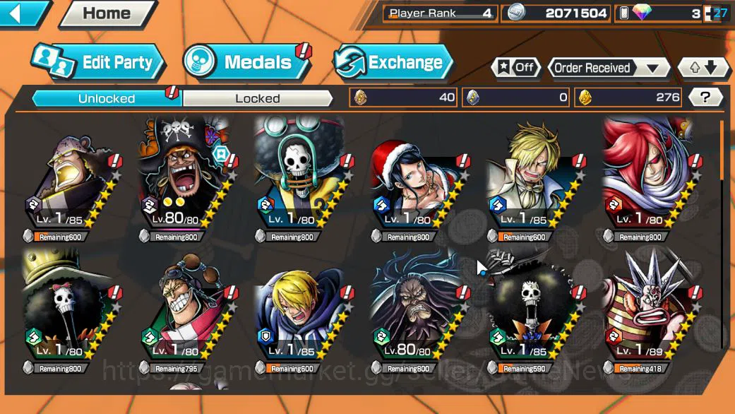 One Piece Bounty Rush Accounts Global|5 EX|BP Kuzan,Onigashima Zoro,HP Linlin,5El image 4