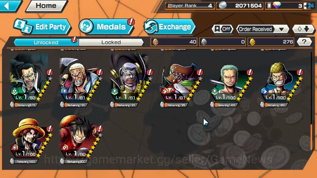 One Piece Bounty Rush Accounts Global|5 EX|BP Kuzan,Onigashima Zoro,HP Linlin,5El image 7