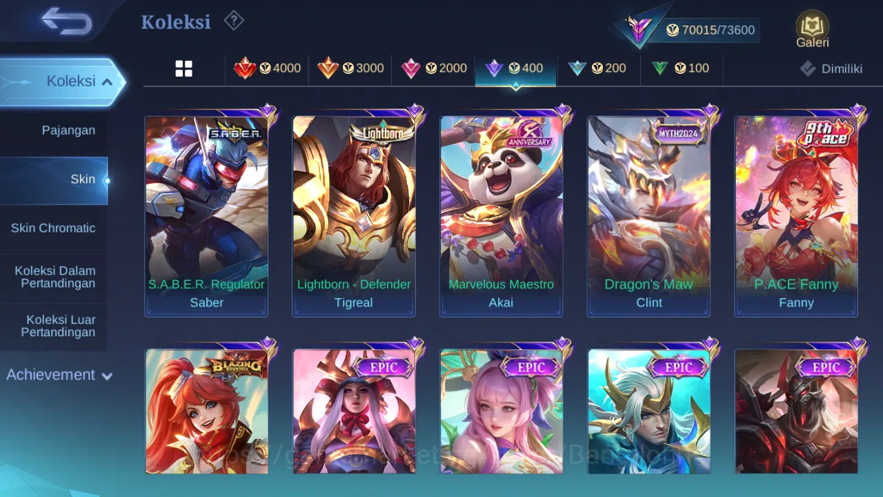 Mobile Legends: Bang Bang Accounts Hero 131 | skin 294 | kof karina | prime granger | image 11