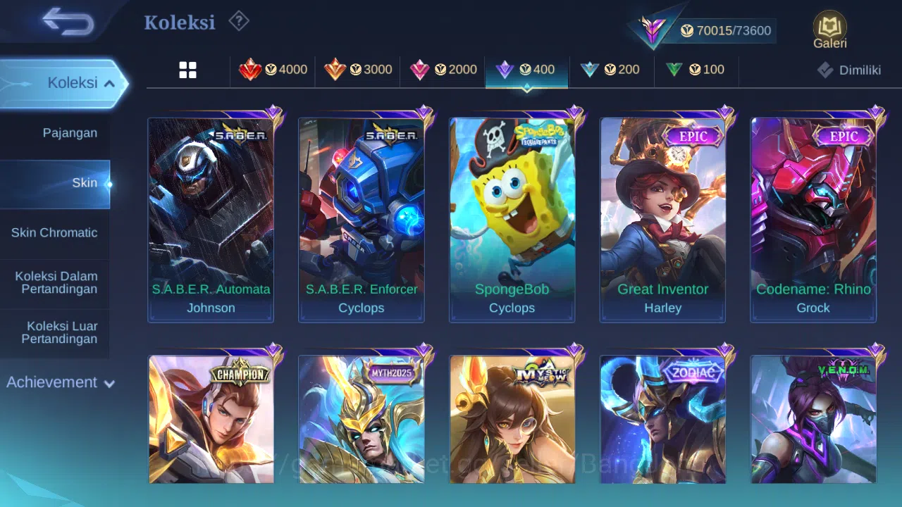 Mobile Legends: Bang Bang Accounts Hero 131 | skin 294 | kof karina | prime granger | image 13
