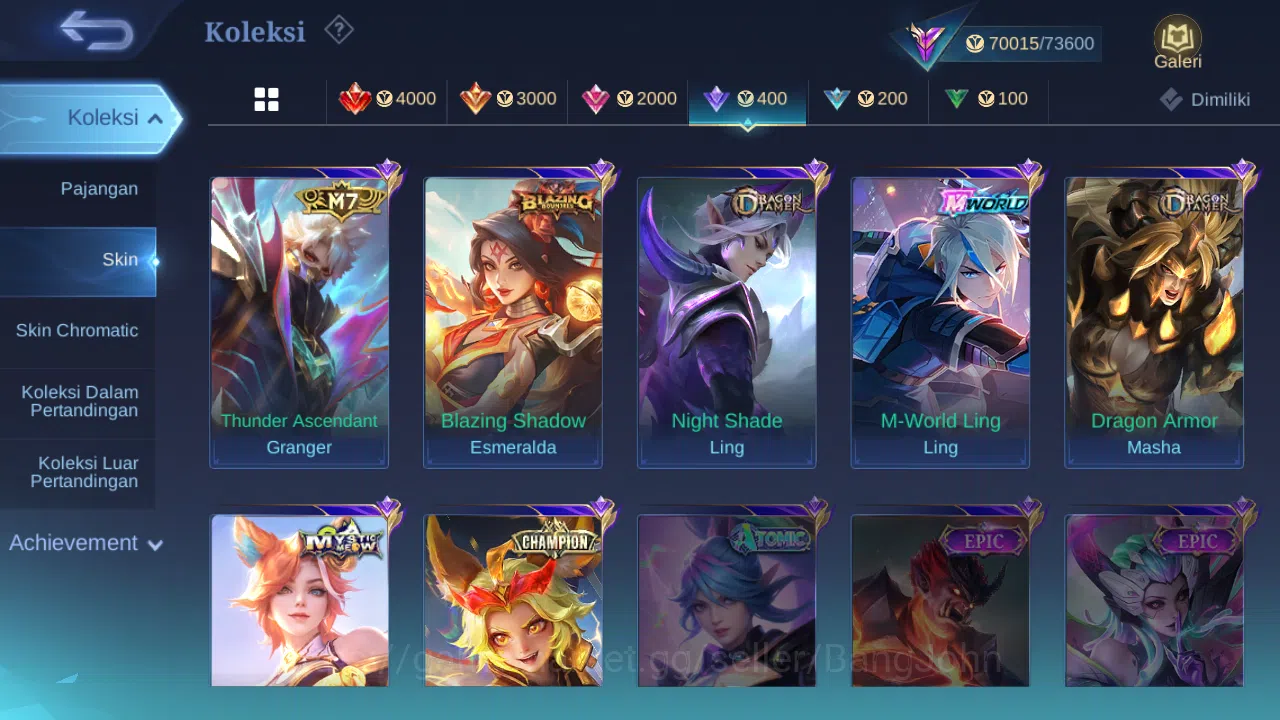 Mobile Legends: Bang Bang Accounts Hero 131 | skin 294 | kof karina | prime granger | image 16