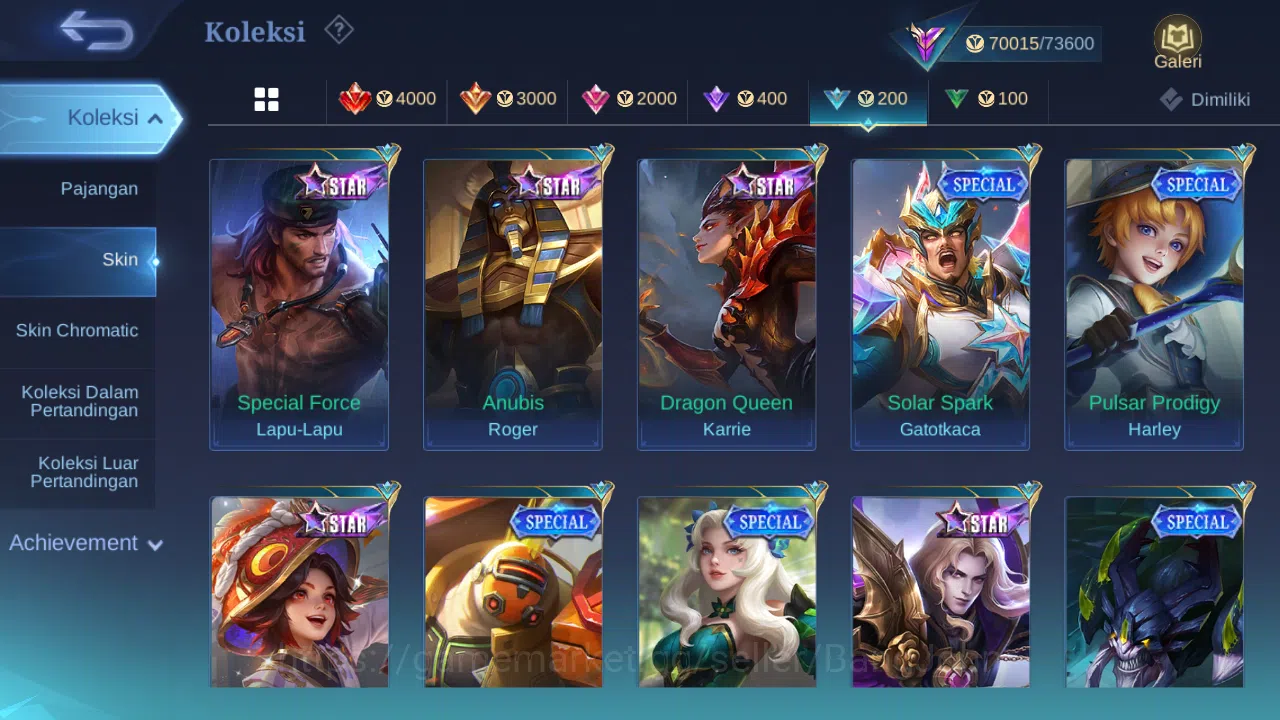 Mobile Legends: Bang Bang Accounts Hero 131 | skin 294 | kof karina | prime granger | image 18