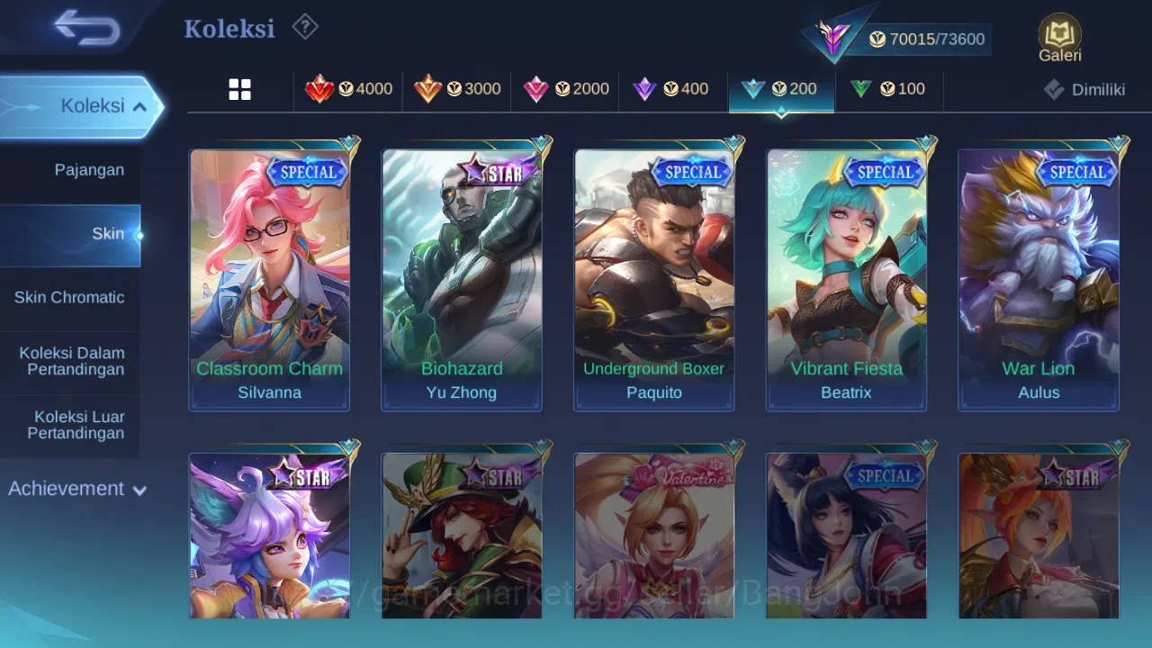 Mobile Legends: Bang Bang Accounts Hero 131 | skin 294 | kof karina | prime granger | image 19